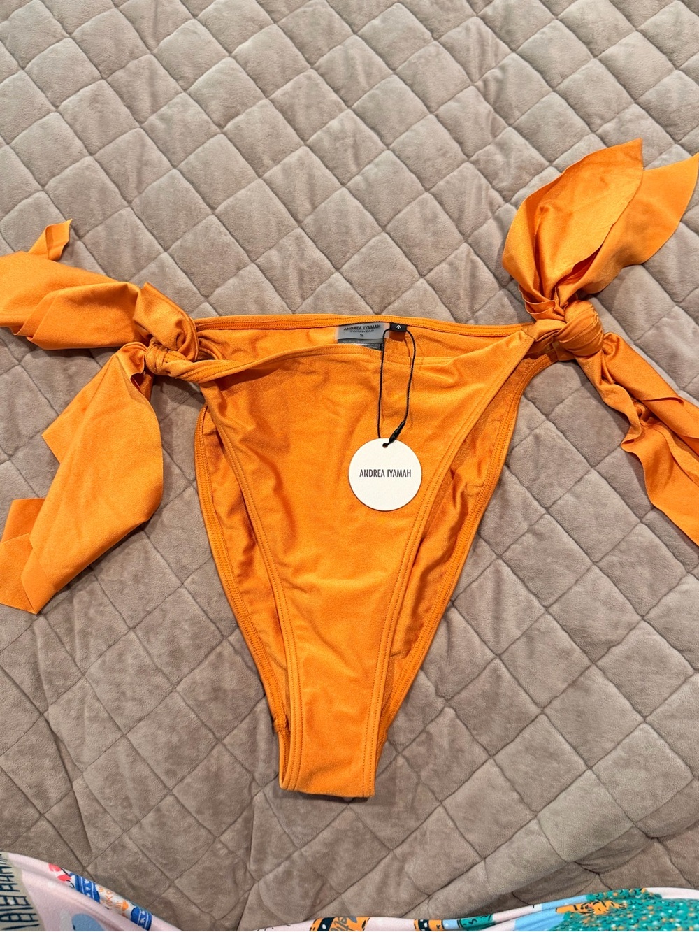 Andrea Iyamah Bright Orange Tie-Side Bikini Bottoms